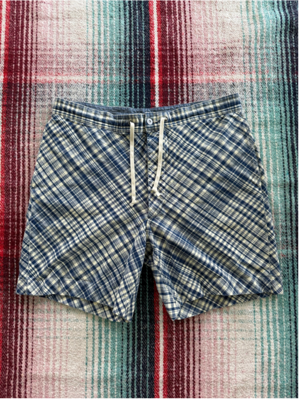 RRL Double RL Polo Ralph Lauren Indigo Plaid Woven Shorts 36